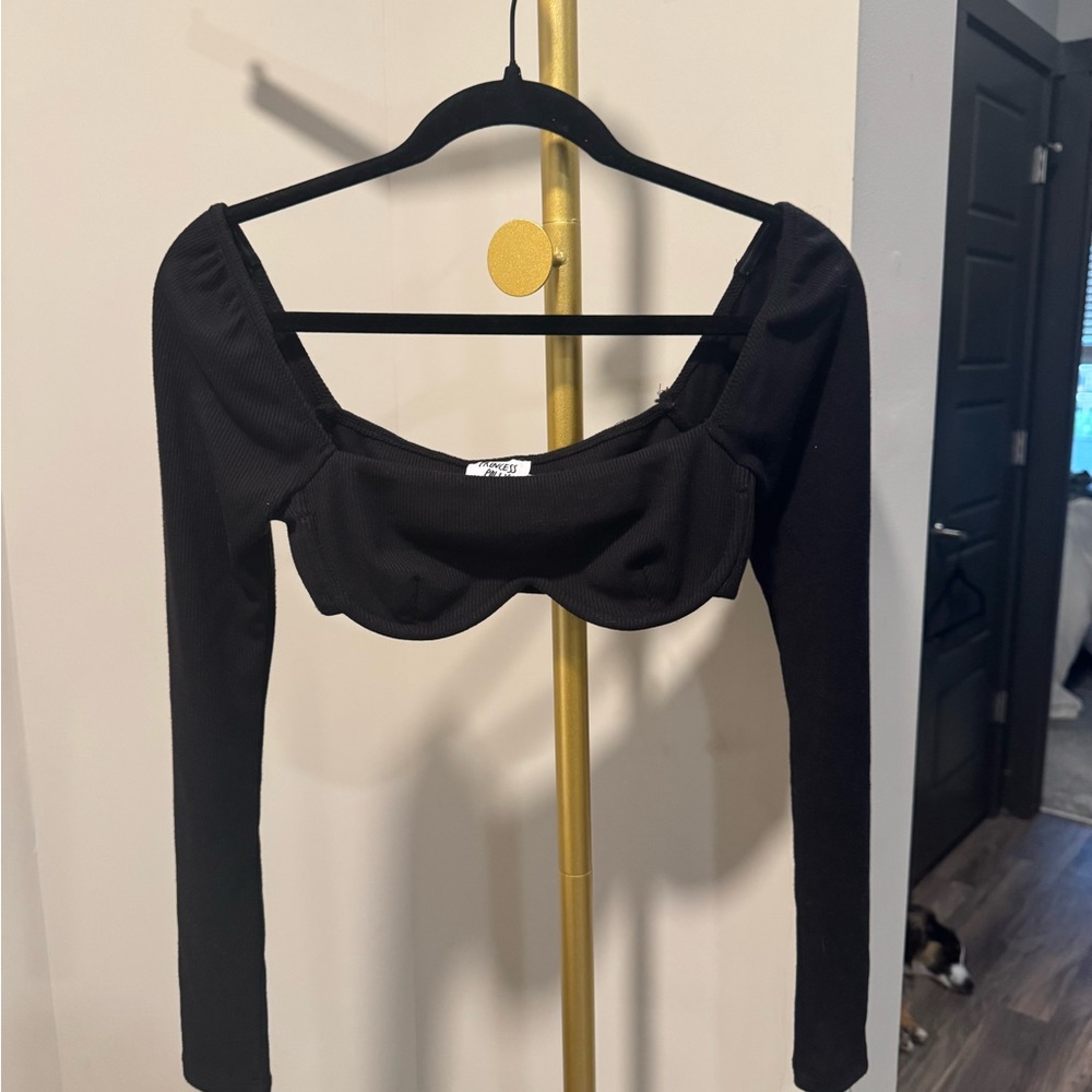 Princess Polly Black Crop Top